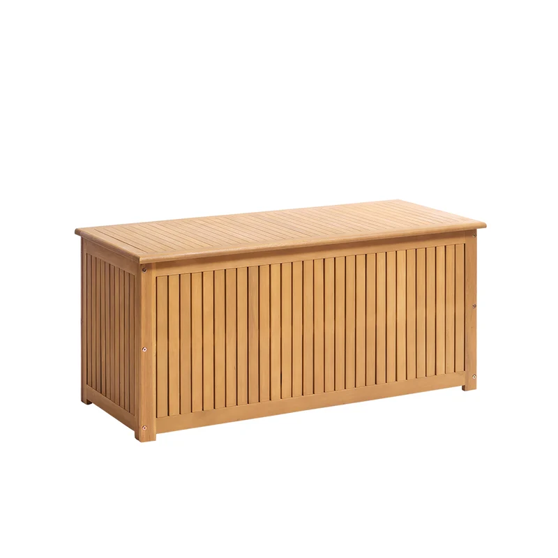 Caja de almacenamiento para jardín de madera maciza de acacia aceitada
