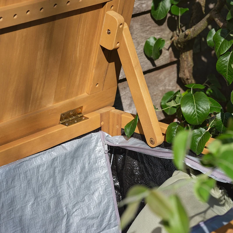 Caja de almacenamiento para jardín de madera maciza de acacia aceitada