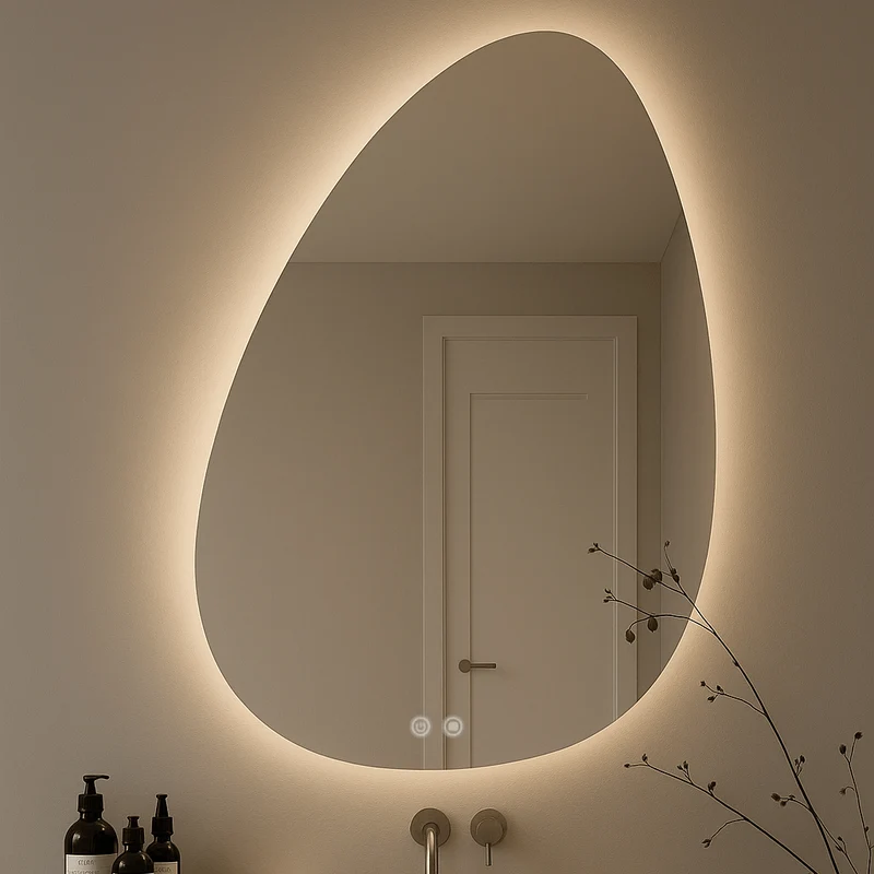 Espejo LED Asimétrico para Baño antivaho 100x70 cm