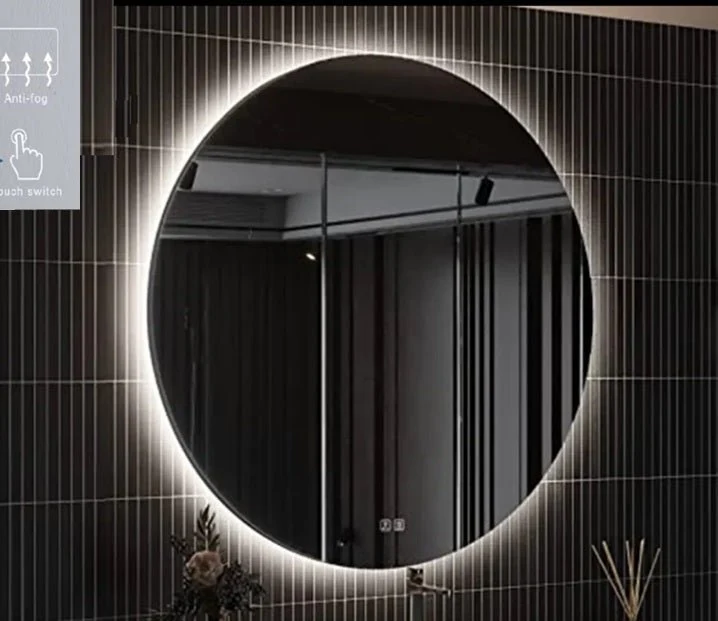 Espejo led baño circular 3 colores de luz y antivaho 80