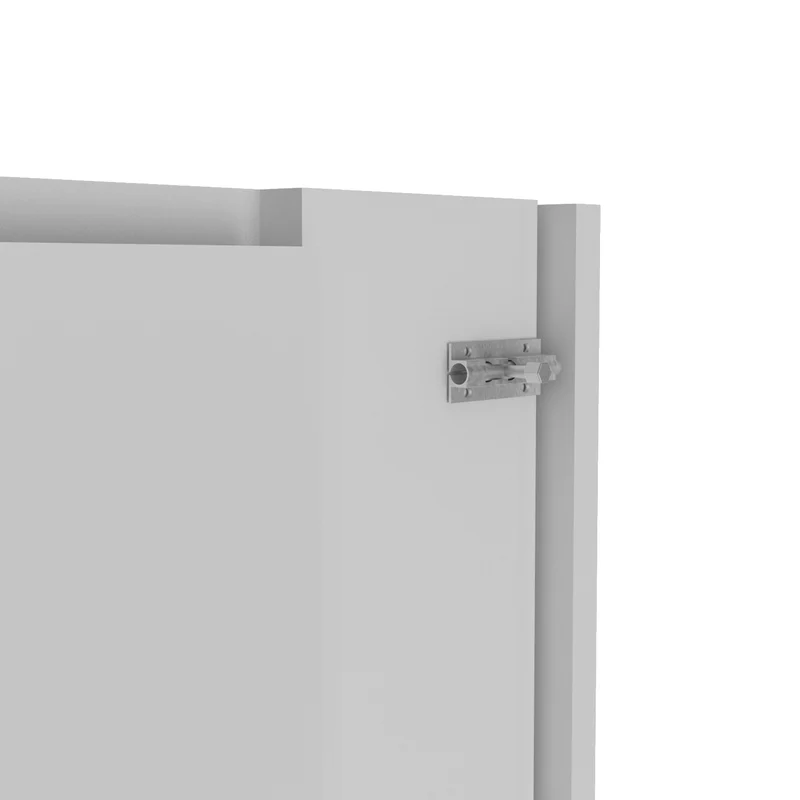 TUHOME Mesa Plegable Dalton con Base y Estantes, Blanco