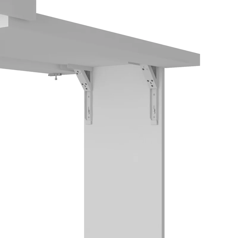 TUHOME Mesa Plegable Dalton con Base y Estantes, Blanco