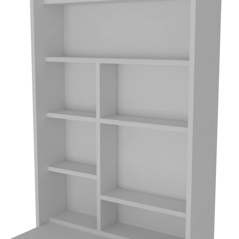 TUHOME Mesa Plegable Dalton con Base y Estantes, Blanco
