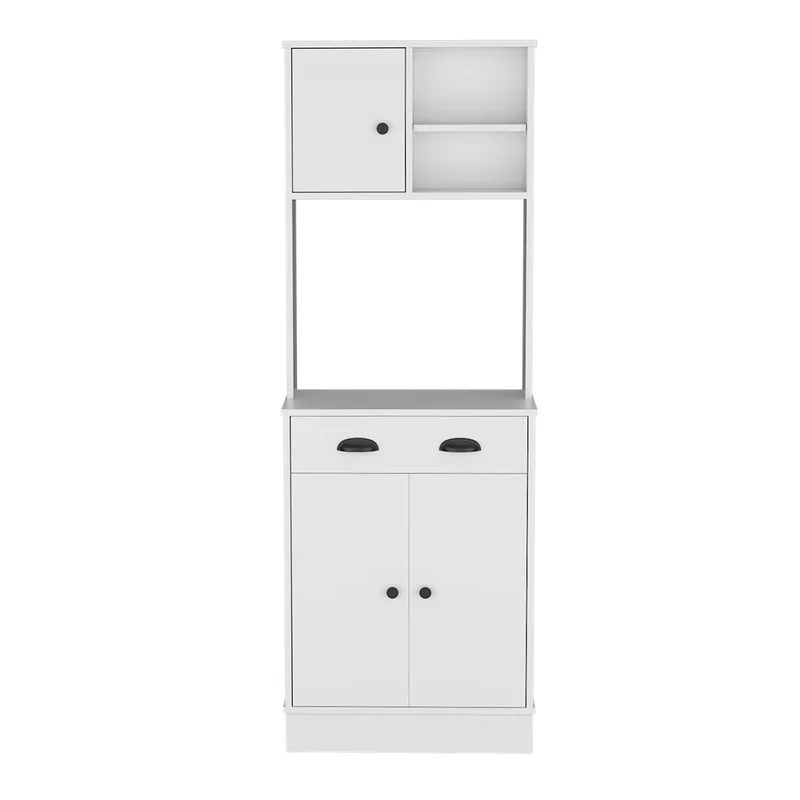 TUHOME Gabinete de Cocina para Microondas Powell con 3 Puertas, Manijas y Cajón