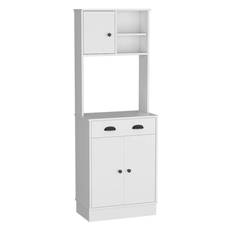 TUHOME Gabinete de Cocina para Microondas Powell con 3 Puertas, Manijas y Cajón