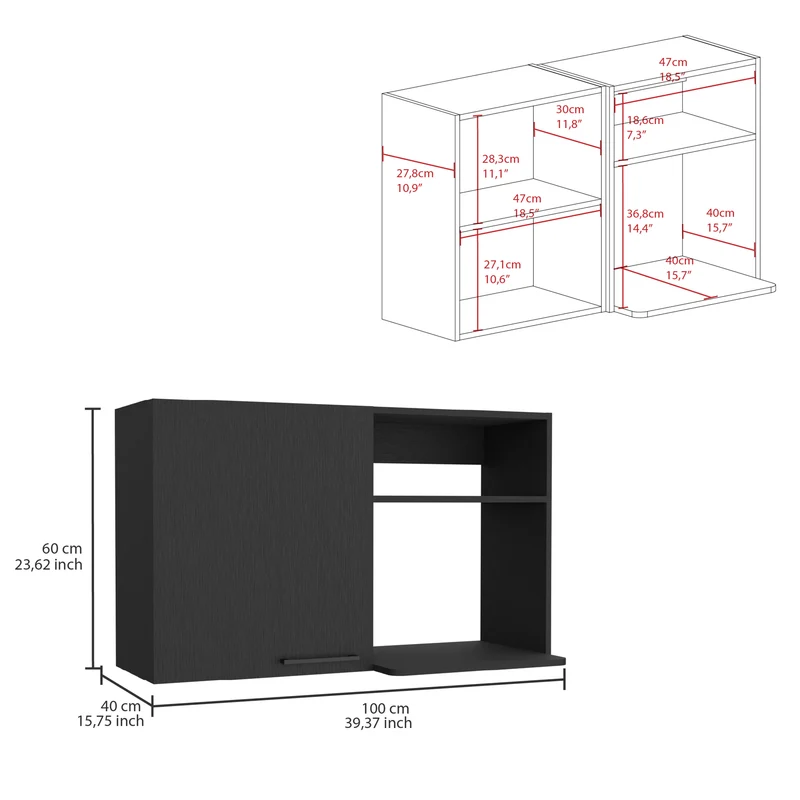 TUHOME Gabinete de Pared Oklahoma 2, Gabinete de Almacenamiento Apilable de Pared
