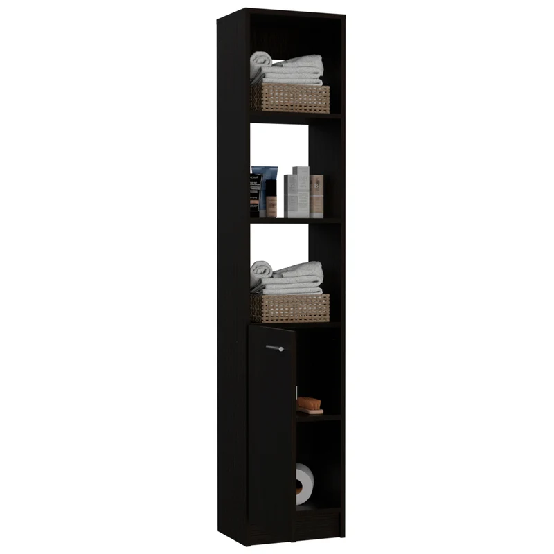Columna de Baño Malaga en melamina con un gabinete y 3 estantes