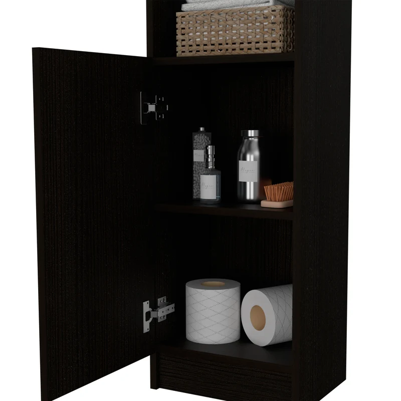 Columna de Baño Malaga en melamina con un gabinete y 3 estantes