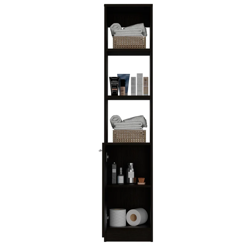 Columna de Baño Malaga en melamina con un gabinete y 3 estantes