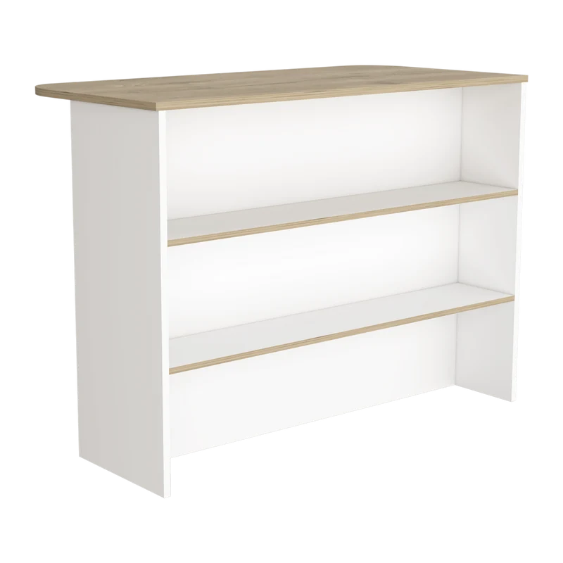 Barra de Cocina Fendi, con tres estantes, Miel / Blanco