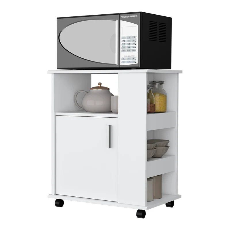 Armario inferiror Lower para microondas en melamina con gabinete y 4 estantes