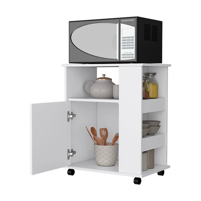 Armario inferiror Lower para microondas en melamina con gabinete y 4 estantes