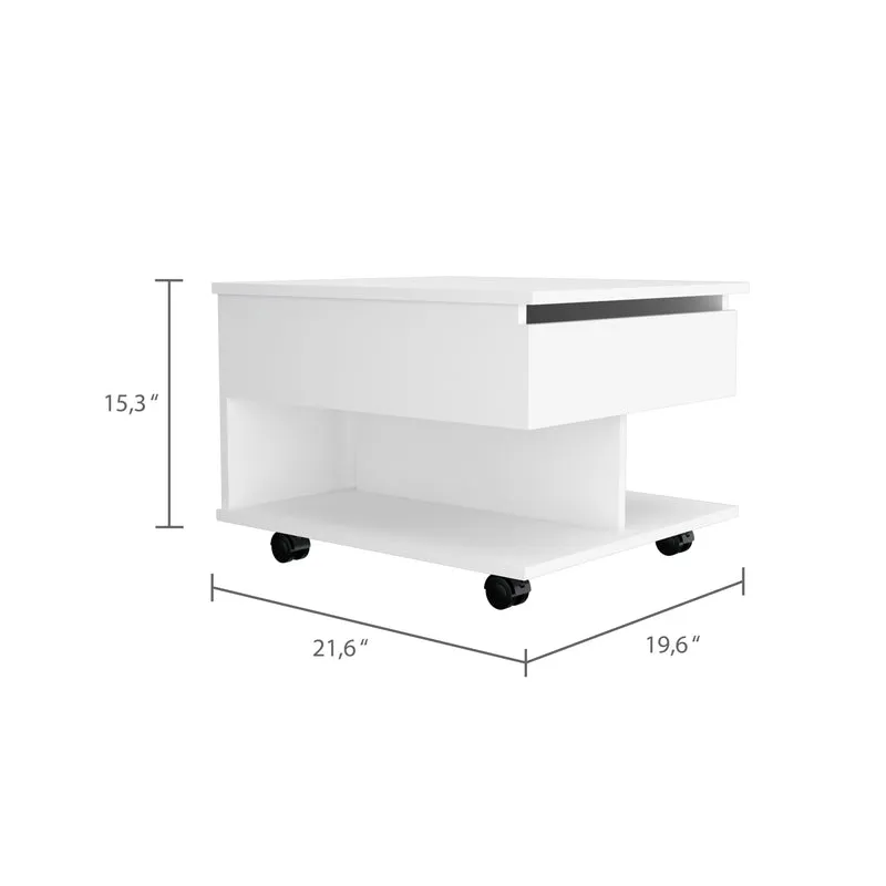 Mesa de Centro Elevable Luanda, con ruedas , Wengue