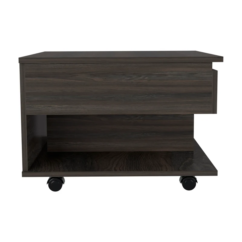 Mesa de Centro Elevable Luanda, con ruedas , Wengue