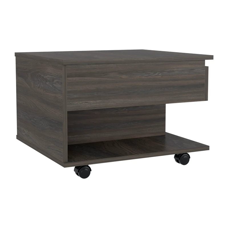 Mesa de Centro Elevable Luanda, con ruedas , Wengue
