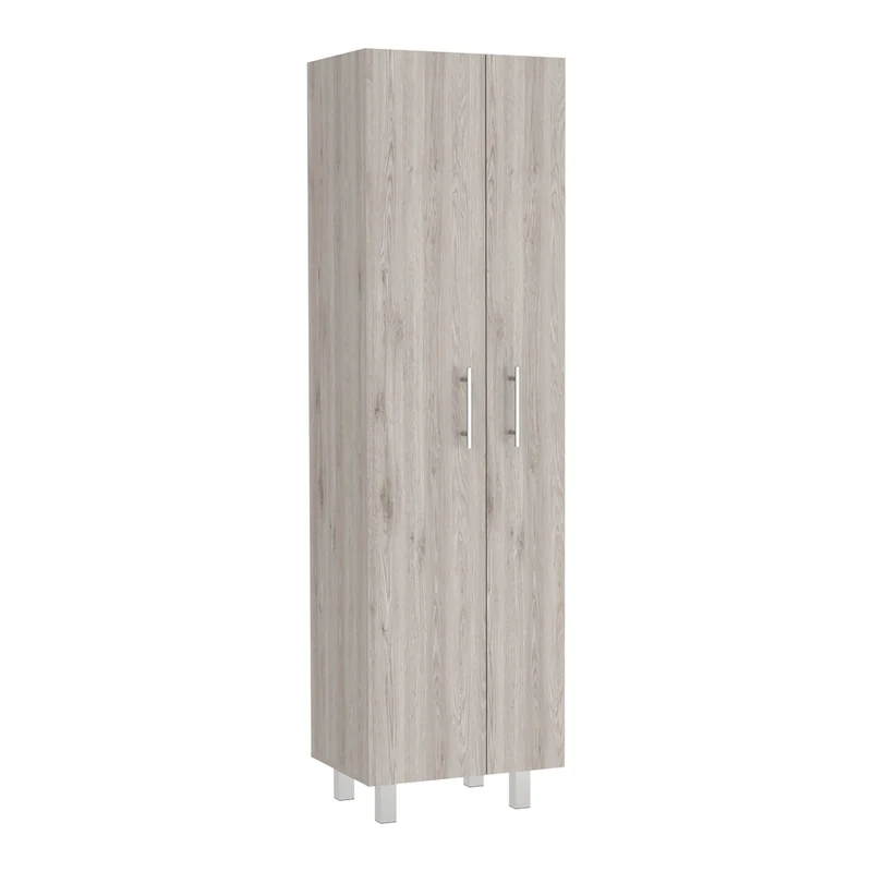 Gabinete de limpieza Nala en Melamina, gabinete de doble puerta, cuatro patas, cinco estantes