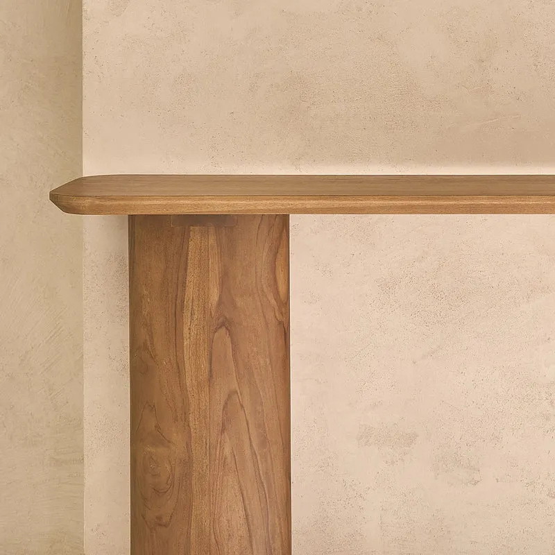 Consola de teca maciza de 120 cm