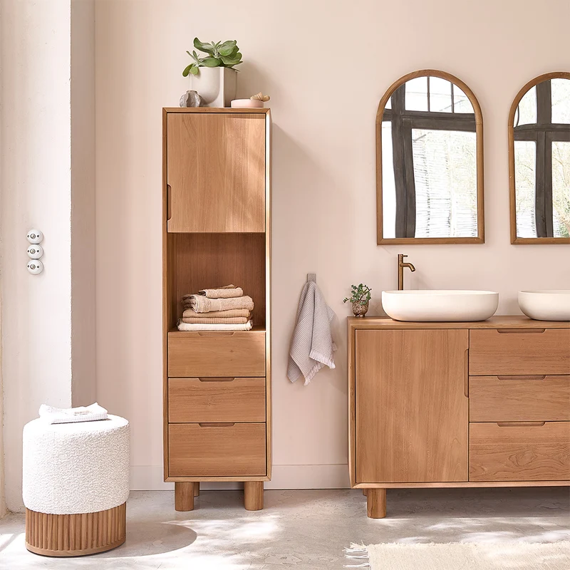 Columna de baño de teca maciza 45 cm