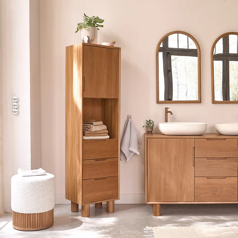 Columna de baño de teca maciza 45 cm