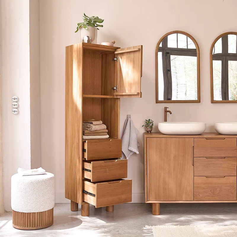 Columna de baño de teca maciza 45 cm