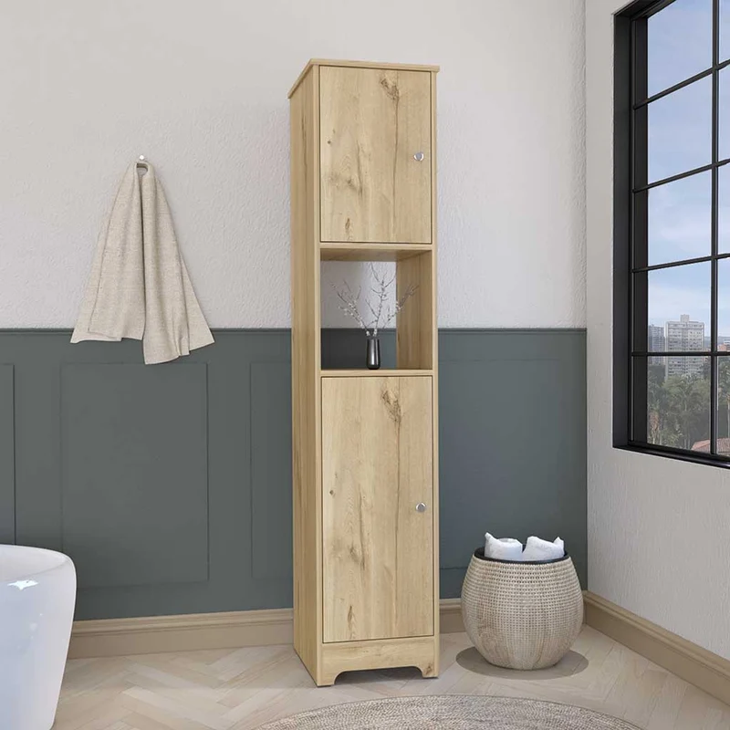 Columna de baño Ibis en Melamina con 2 puertas y 1 estante