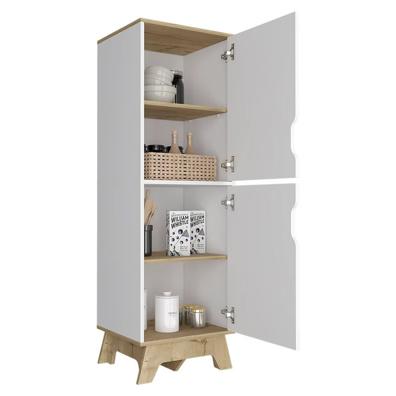 Mueble auxiliar de cocina alto Pamplona en Melamina con 4 estantes y 2 puertas