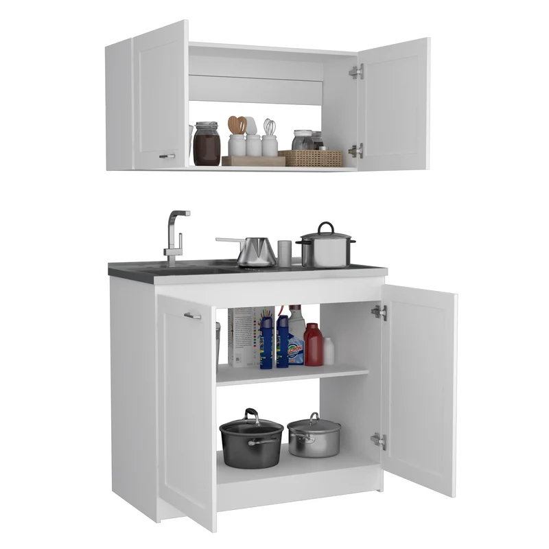 Set de Cocina Zurich, con Mueble Inferior y Superior, Blanco