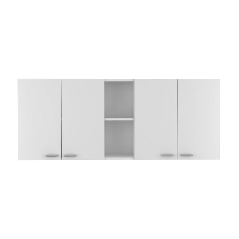 Mueble de Pared Cocina Portofino 150, Amplio y Práctico, con Puertas y Estantes para Platos, Blanco