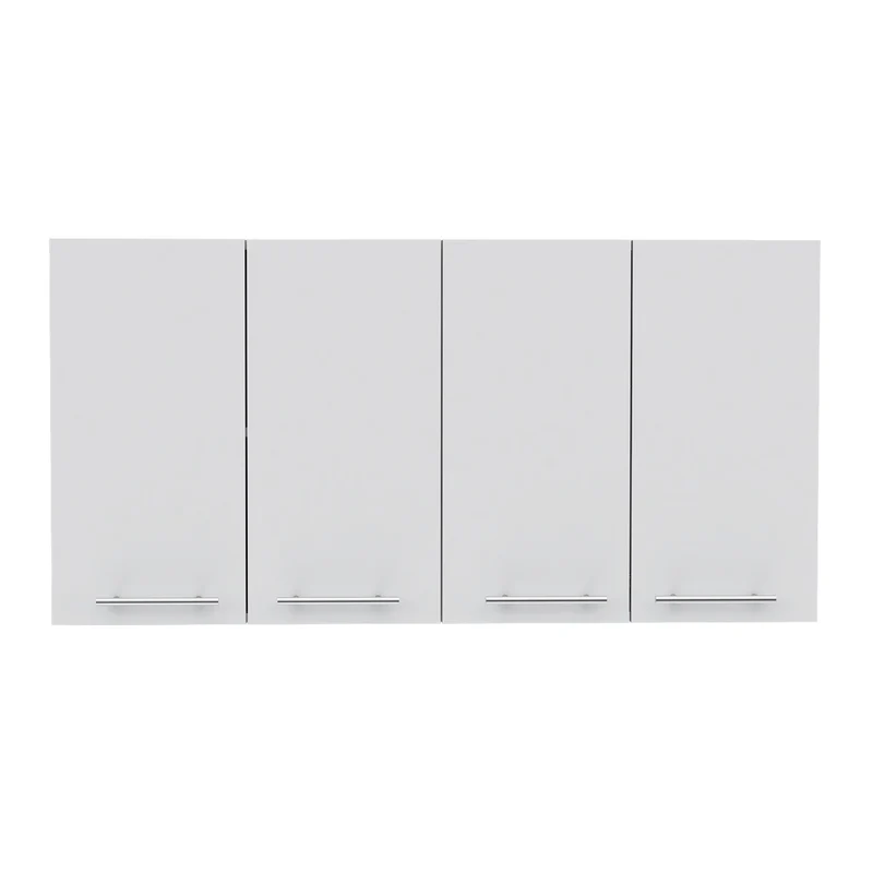 Mueble de Pared para Cocina 120, con estante para platos, Blanco