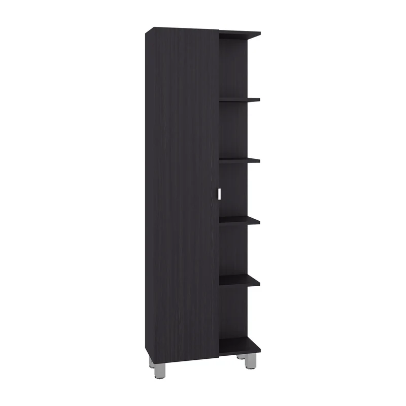 Mueble Alto de Baño Urano con Espejo, Diseño Moderno con Múltiples Repisas, Wengue