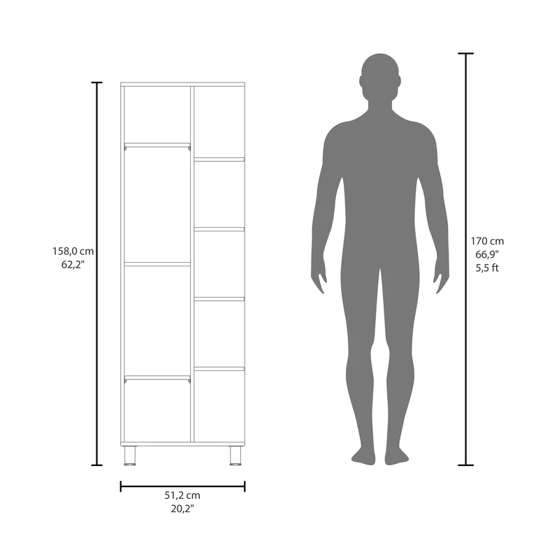 Mueble Alto de Baño Urano con Espejo, Diseño Moderno con Múltiples Repisas, Wengue