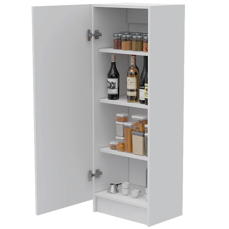 Aparador Belleria, Estilo Minimalista con 4 Estantes y Diseño Compacto, Blanco
