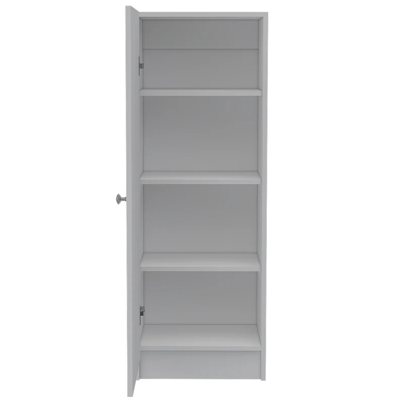 Aparador Belleria, Estilo Minimalista con 4 Estantes y Diseño Compacto, Blanco