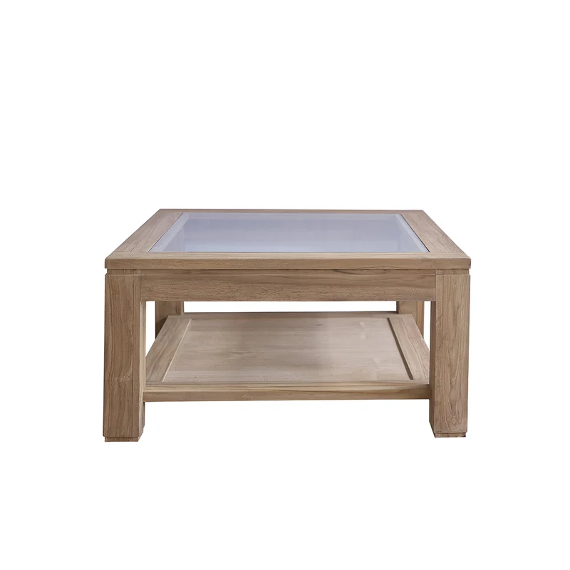 Mesa de centro de teca maciza 80 cm