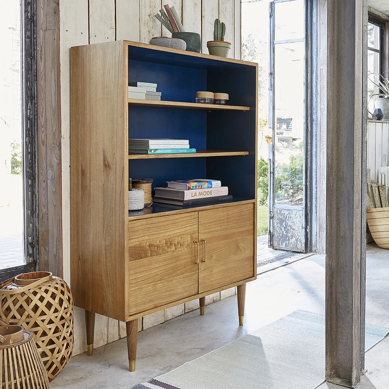 Librería de mindi macizo 85 cm