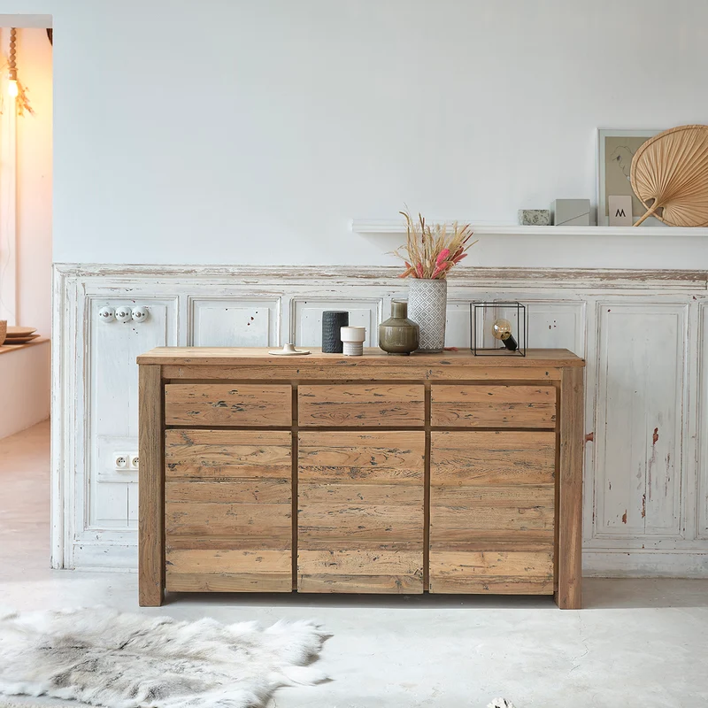 Cómoda de teca maciza reciclada 160 cm