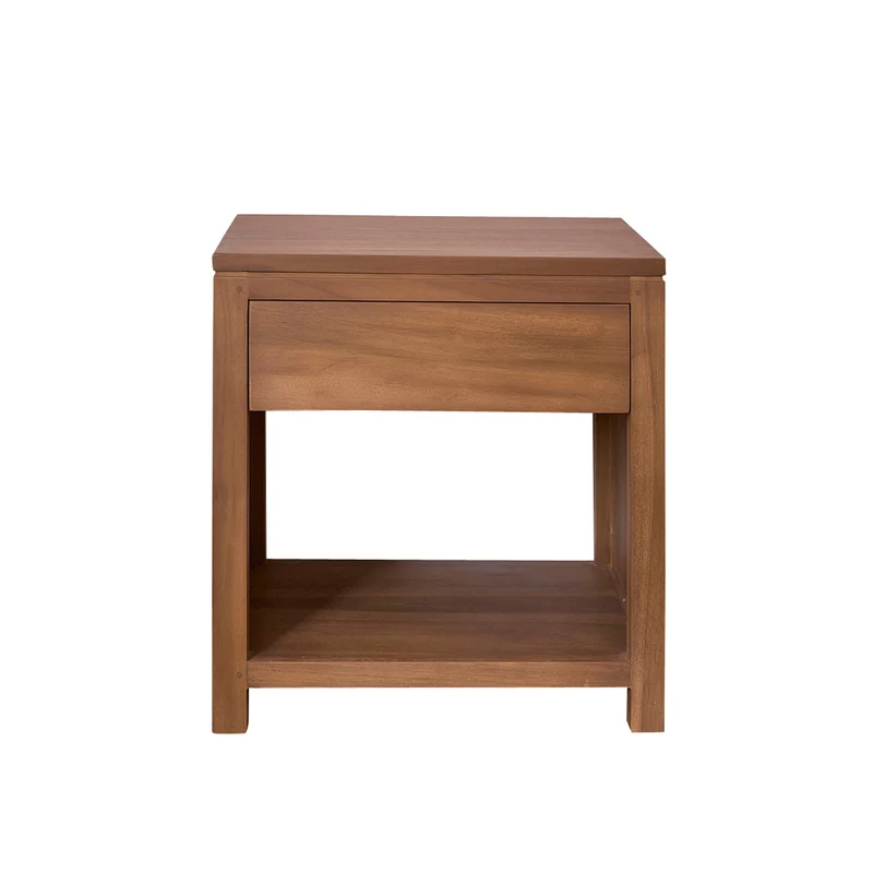 Mesita de noche de teca maciza 50 cm