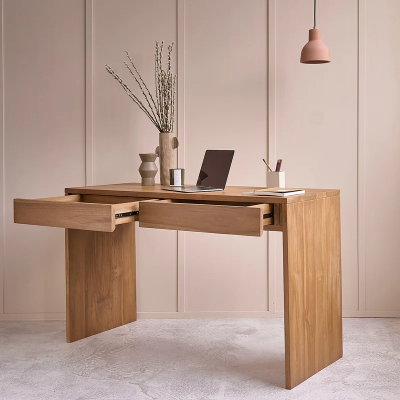 Escritorio de teca maciza 130 cm