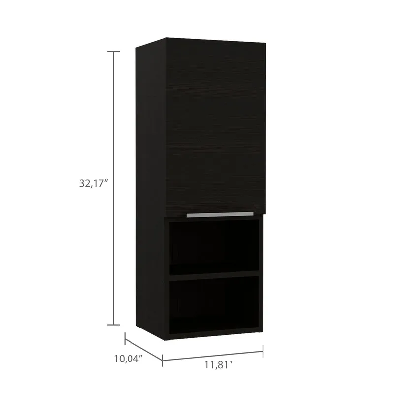 Conjunto Concord con Mueble Alto de Baño y Armario de Pared de Baño, Wengue