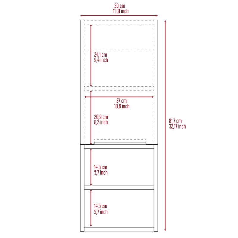 Conjunto Concord con Mueble Alto de Baño y Armario de Pared de Baño, Wengue