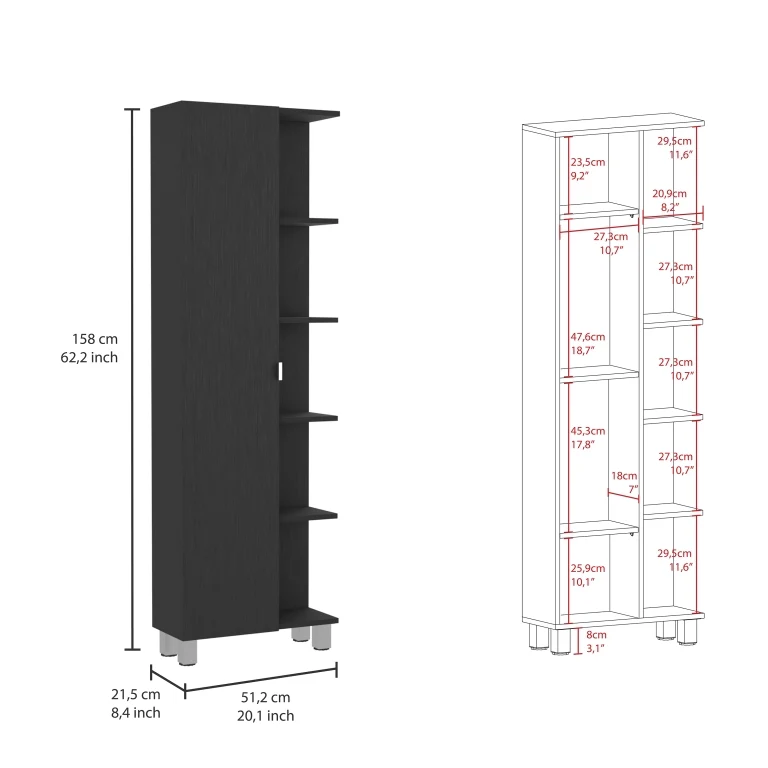 Mueble Alto de Baño Urano, con 5 estantes