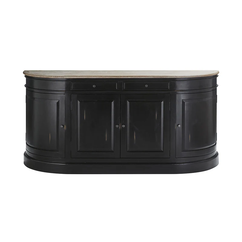 Aparador de caoba y teca maciza 180 cm negro