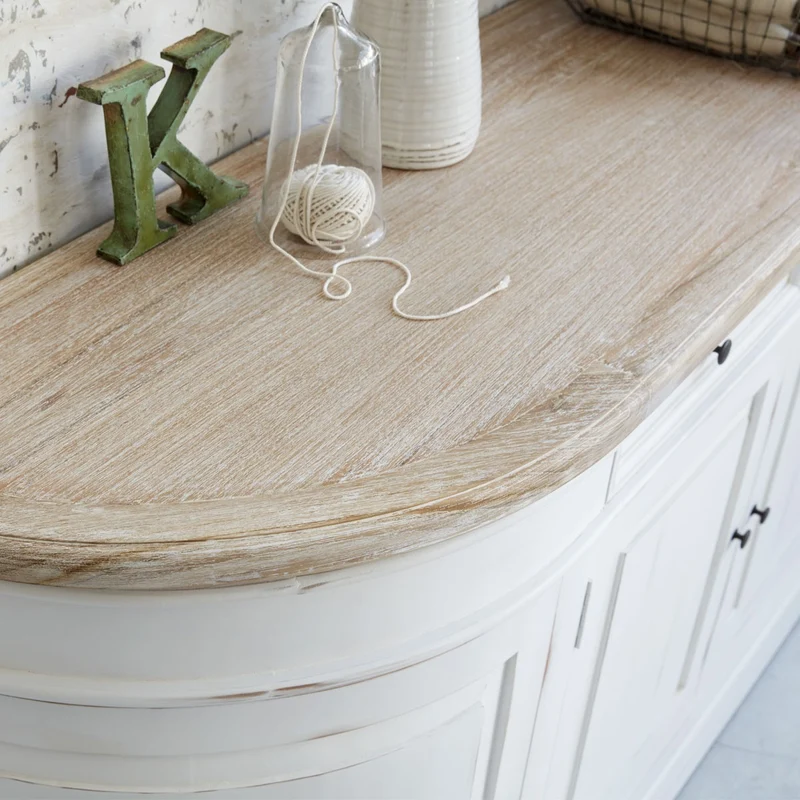 Aparador de caoba y teca maciza 180 cm blanco