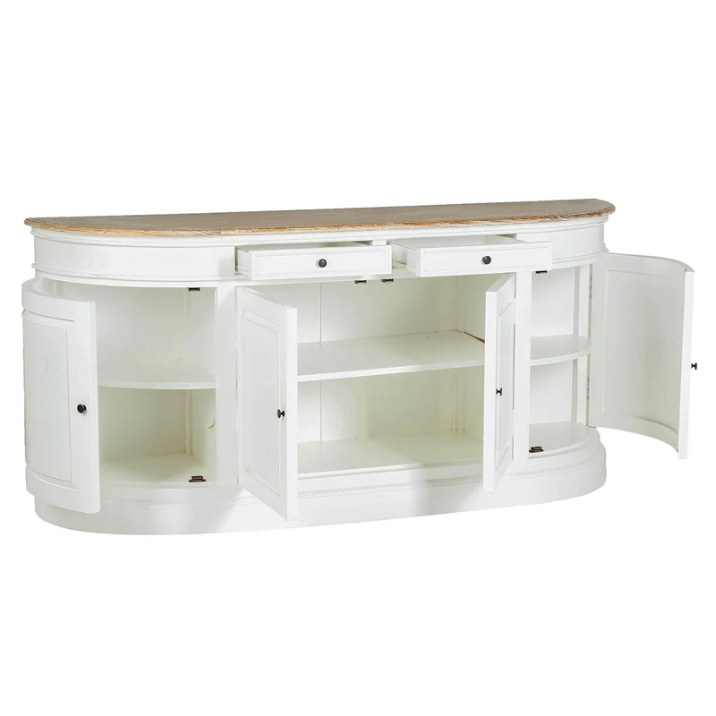 Aparador de caoba y teca maciza 180 cm blanco