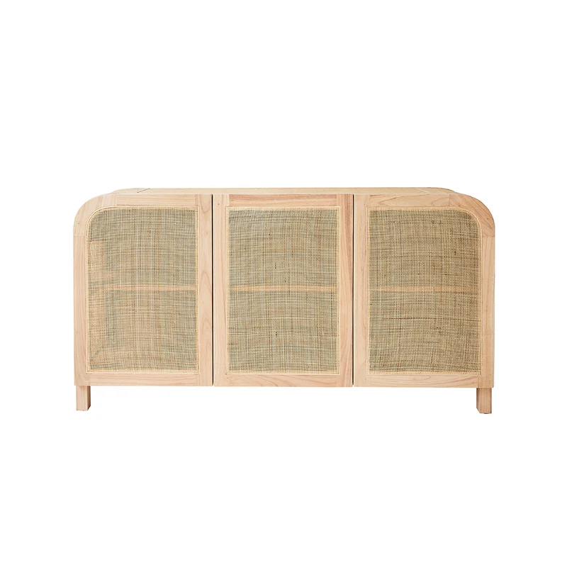 Aparador de mindi macizo y rejilla 150 cm