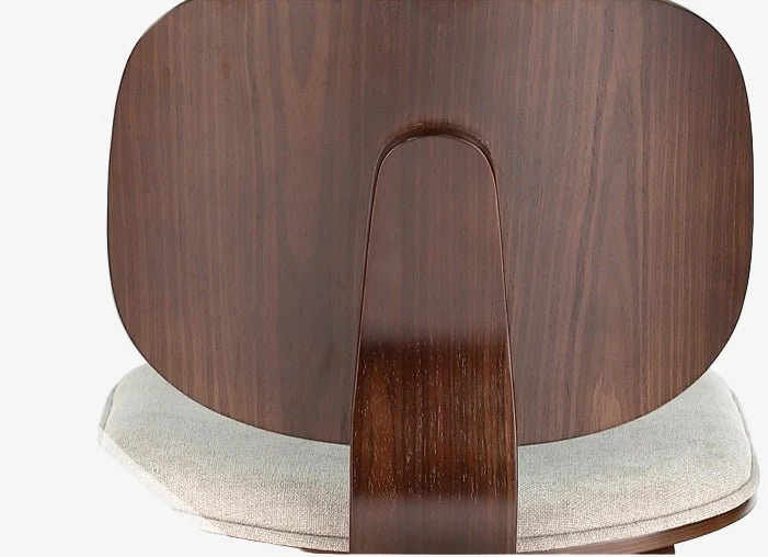 Taburete madera nogal y tapizado H65 Everly