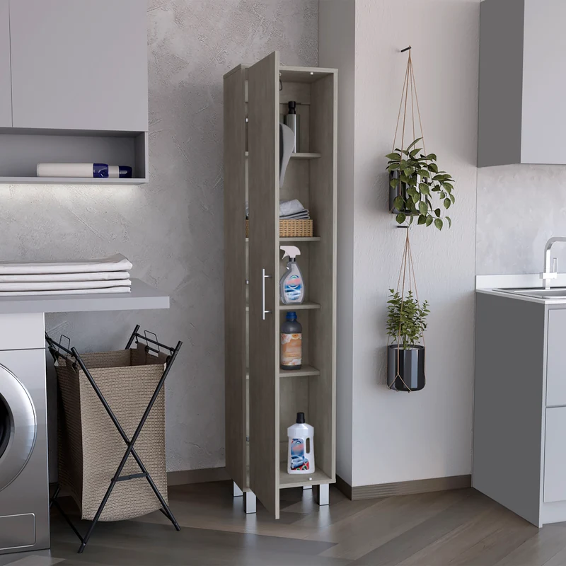 TUHOME Mueble de almacenamiento Lilo, con cinco repisas, color blanco