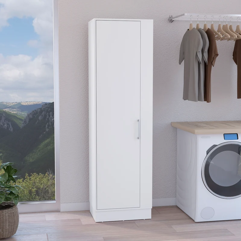 TUHOME Mueble de almacenamiento Lilo, con cinco repisas, color blanco