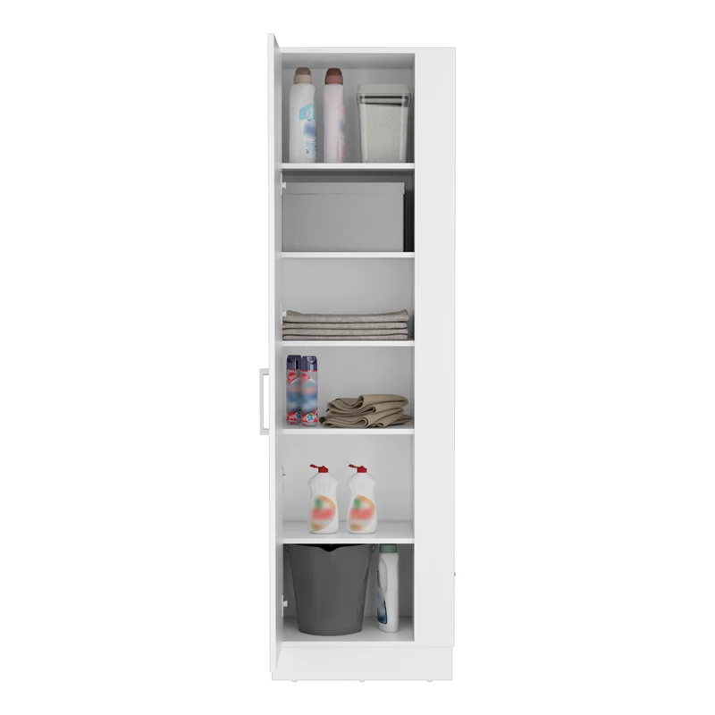 TUHOME Mueble de almacenamiento Lilo, con cinco repisas, color blanco