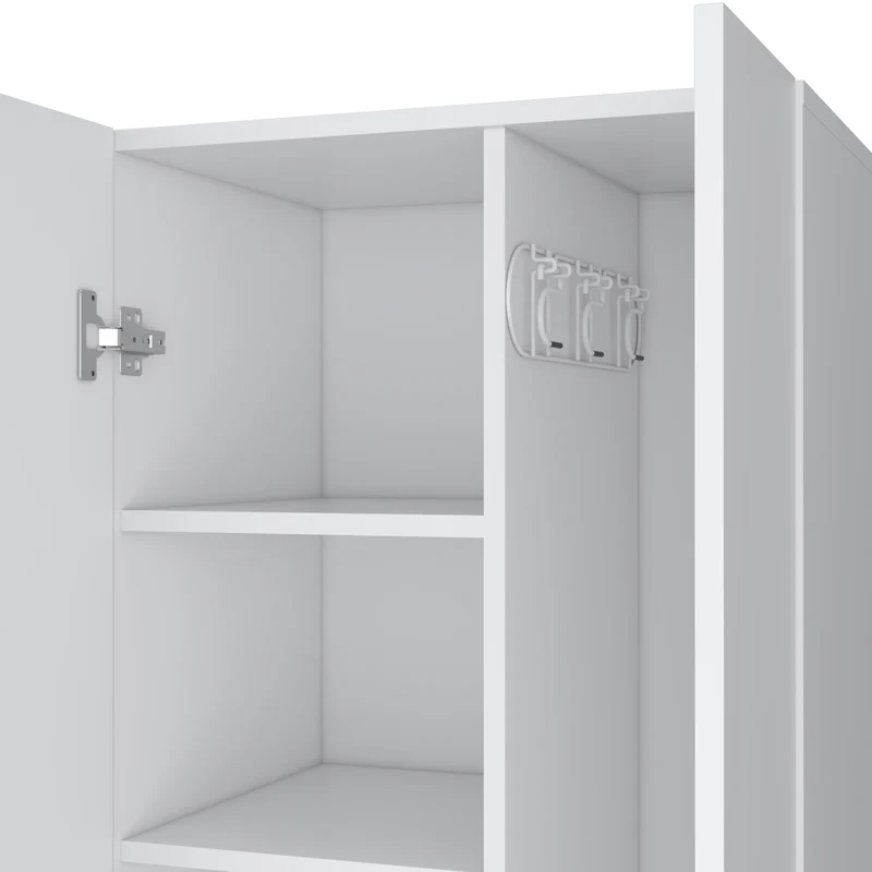 Columna de Baño Lago en melamina con 2 puertas y 6 estantes , blanco , 181.2 cm X 51.2 cm X 39.1 cm